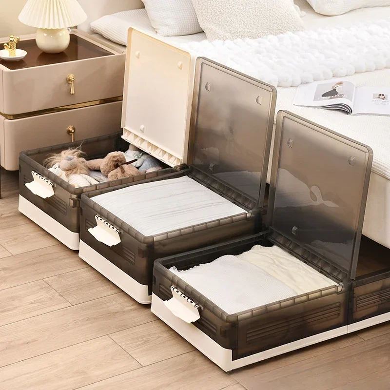 

Special Offer Underbed Storage Box with Wheels, Flat Organizing Box, Foldable Clothing Storage Bin