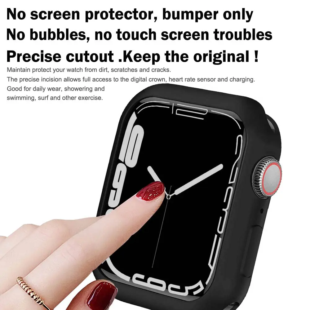 Compatible with Apple Watch Case 45mm 44mm 41mm 40mm Thin Soft TPU Shockproof Bumper iwatch series 3/4/5/6/7/8/9 Accessories