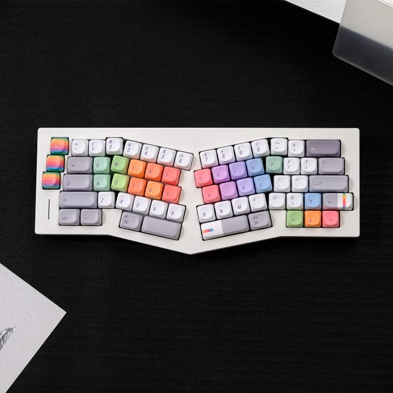 

Rainbow Programmer Theme Keycaps Set PBT MOA Profile Custom Original Handmade Keycaps for Mechanical Keyboard Accessories Gift