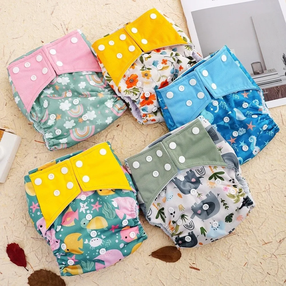 Happy Pocket Cloth Diapers Washable Anti-leakage Charcoal Diapers Fit 3-15kg Reusable Cloth Nappies Girl Boy