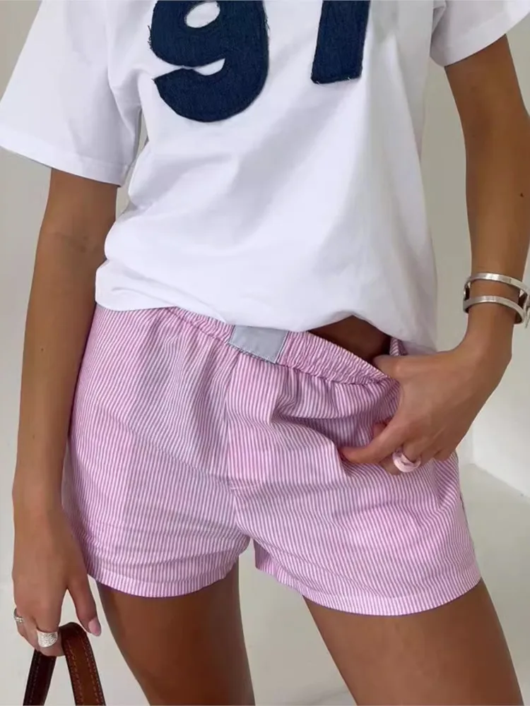 المرأة موضة مخطط خياطة السراويل الربيع Y2k الرجعية مرونة الخصر مريحة عادية منامة تنوعا التنقل السراويل