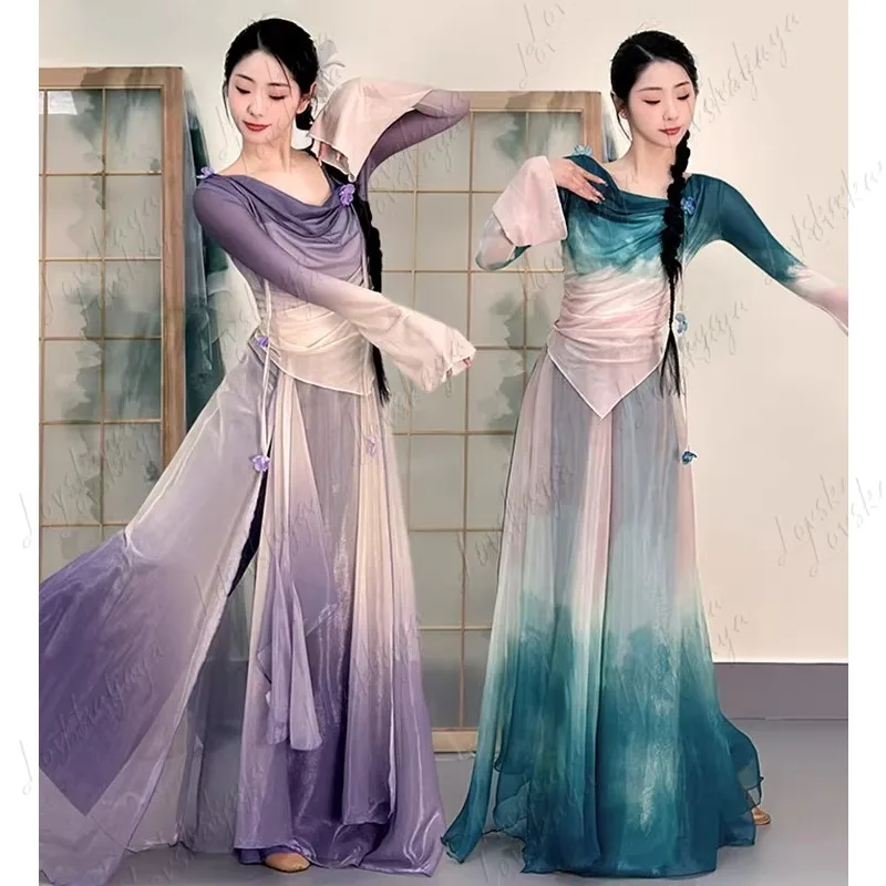 Classical Dance Clothes Gradually Change Body Rhyme Gauze Clothes Female Chinese Dance Folk Dance Performance Clothes