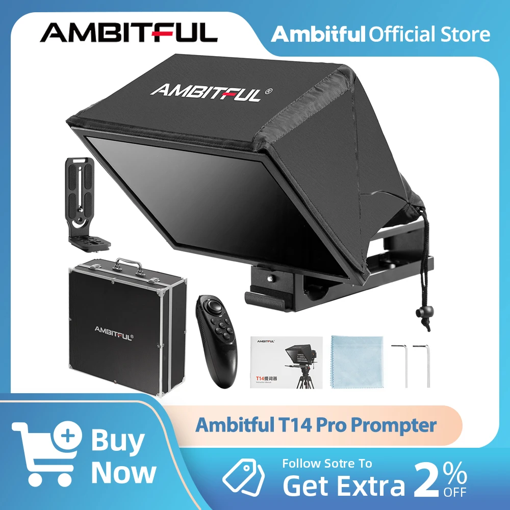 Ambitful T14 PRO с большим экраном, профессиональный складной телесуфлер для интервью для смартфона, DSLR-камеры, восстановление живого видео Ambitful T14 PRO с большим экраном, профессиональный складной телесуфлер для интервью для смартфона, DSLR-камеры, восстановление живого видео