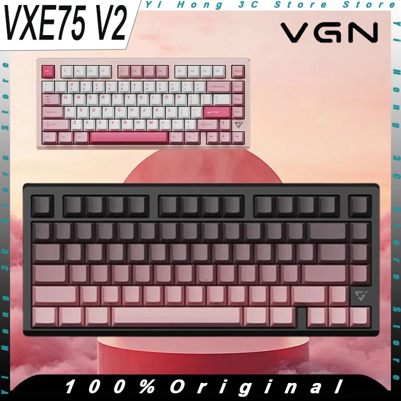 VGN VXE75 V2 Mechanical Keyboard Wireless Tri-mode CNC Aluminum Alloy Hot Swap RGB Gasket Custom PC Esports Laptop Keyboards