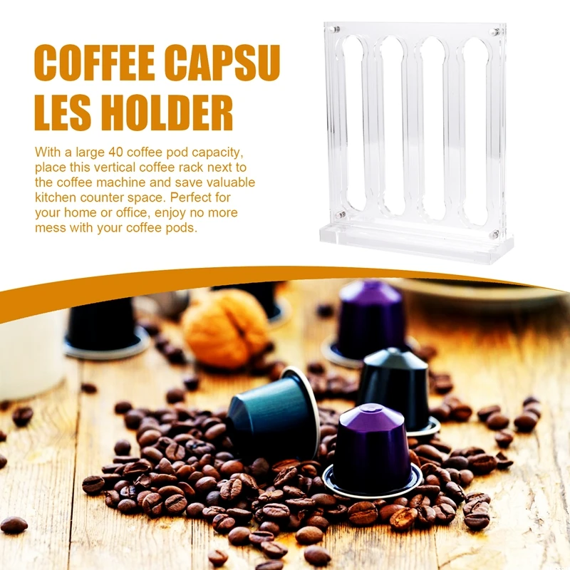 ABWR-Support de Dosettes de Café en Acrylique, Original, pour le Stockage des Capsules, 40 Dosettes