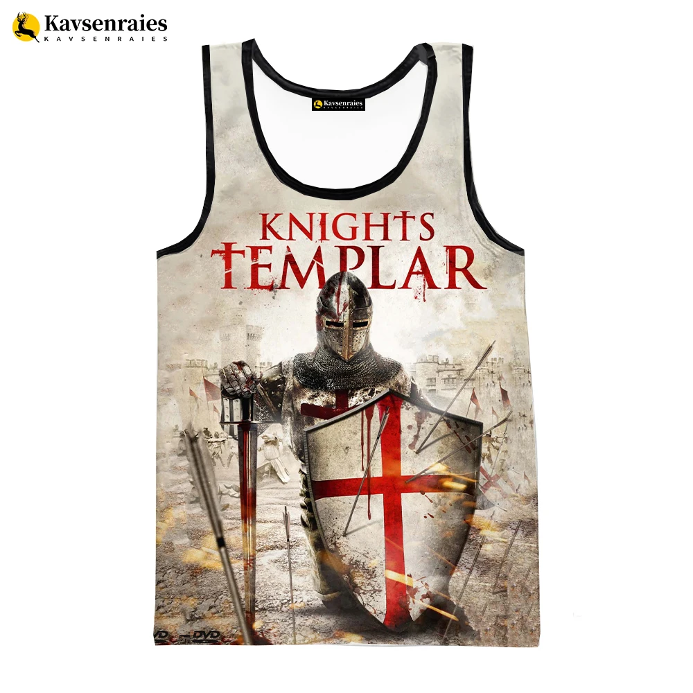 Hot Sale Game Knights Templar 3D Printed Tank Tops Men Summer Vest Casual Knights Templar Sleeveless Hip Hop Oversized Tops 6XL