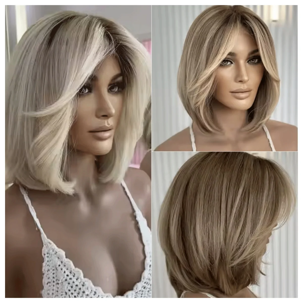 

Платиновый блондин, прямой синтетический парик спереди на плечах для женщин, 13*4 HD, прозрачный кружевной парик для естественной линии волос, лидер продаж