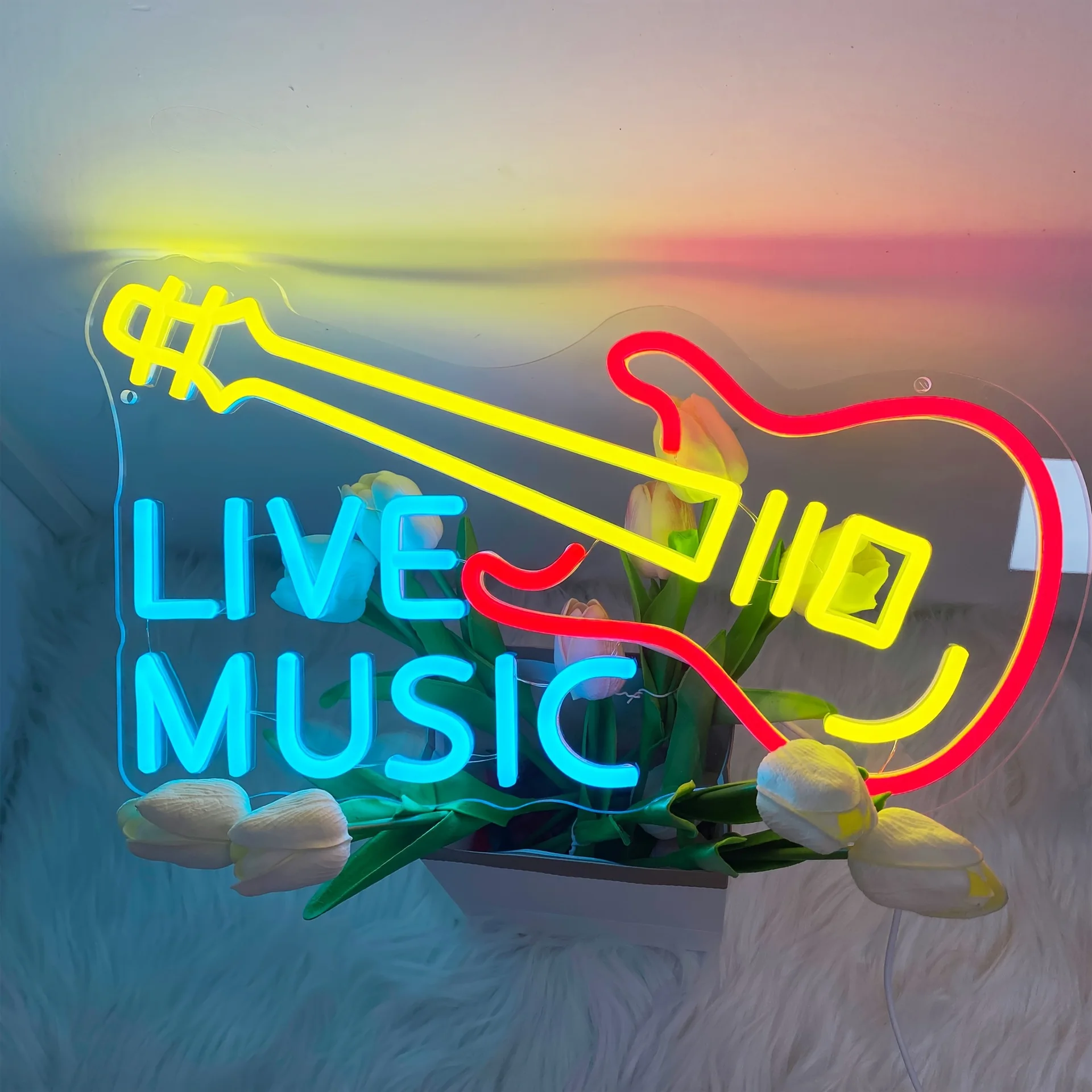 Guitar Neon Sign Art Wall Light USB Led Light for Gaming Room Bar Music Studio Bedroom Decoration neon personnalisé Gift