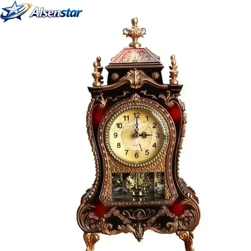 1PC 12 Songs Antique Tower Shaped Table Clocks Creative Classical Decoration Swing Clock Living Room TV Cabinet Desk Clock