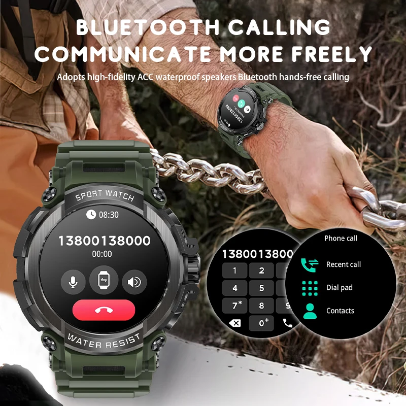 Imagem -03 - Relógio Inteligente Militar para Homens Chamada Bluetooth Gps 120 Mais Rastreador de Fitness Esportivo Monitor de Saúde Smartver para Android e Ios Novo 2024 T90