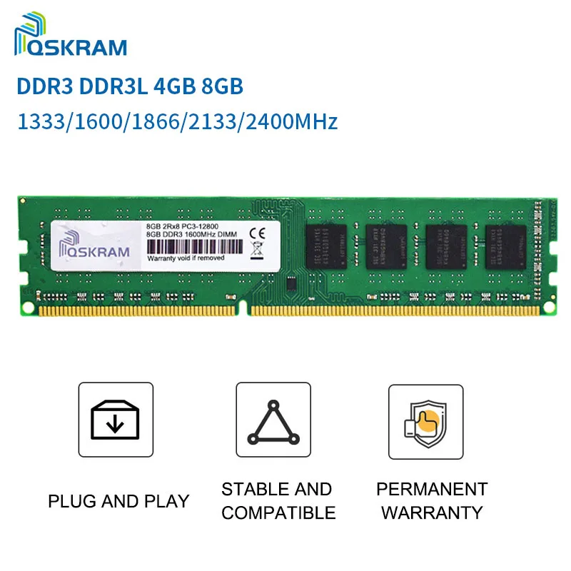 

Memoria Ram DDR3L DDR3 8GB 4GB 1600 1866 1333 2133 2400MHz Desktop Memory 240 Pins DIMM 1.5V RAM Memory Module