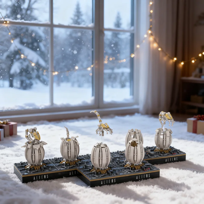 

2134 детали MOC Micro ALIENS: Модель-диорама для вылупления инопланетян, конструктор, подарок, креативный коллекционный декор, премиум-класс для взрослых и детей