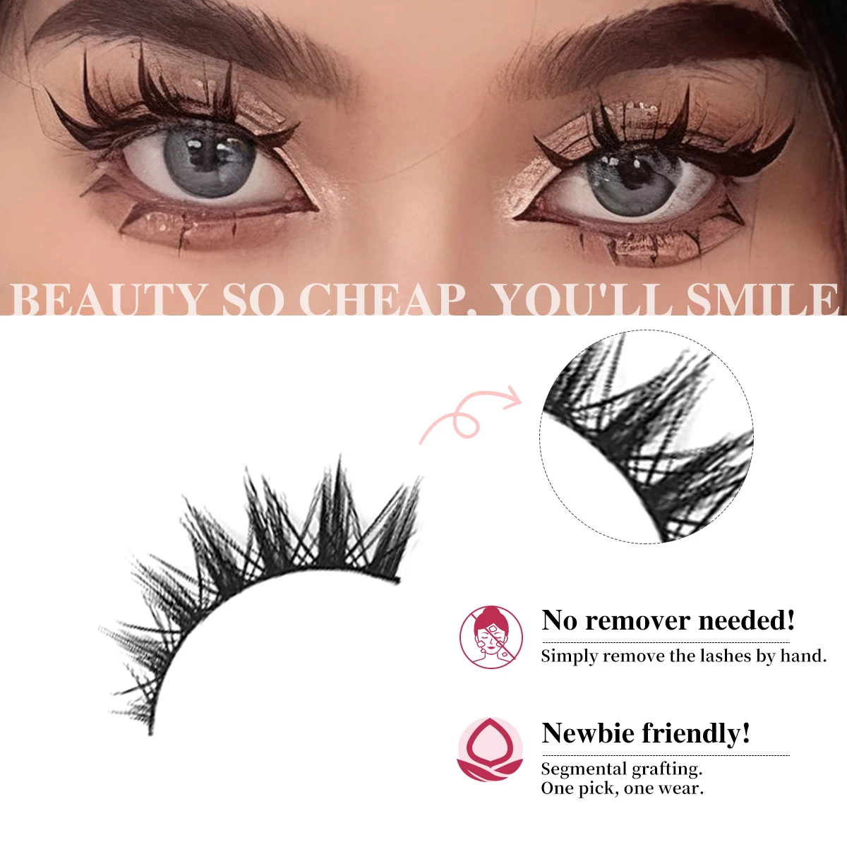 ขนตาปลอมแบบมังงะ 5 คู่ ขนตาปลอมแบบธรรมชาติ ยาว นุ่ม สไตล์อนิเมะ สำหรับแต่งตาแบบสาวเกาหลี