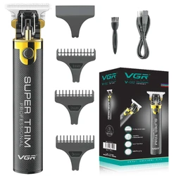 VGR Zero 0mm Blade Professional Hair Trimmer For Men Face Beard Hair Clipper Mustache Electric Hair Cutting Machine Rechargeable