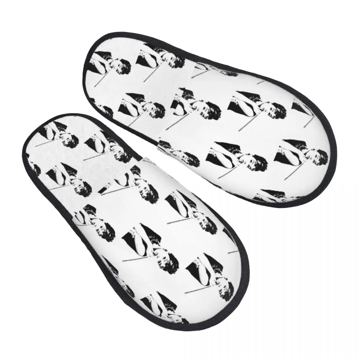 Pantuflas Personalizadas con Retrato de Audrey Hepburn, de Espuma Viscoelástica, Cálidas y Suaves, para Mujer, Pantuflas de Interior, Zapatos Afelpados