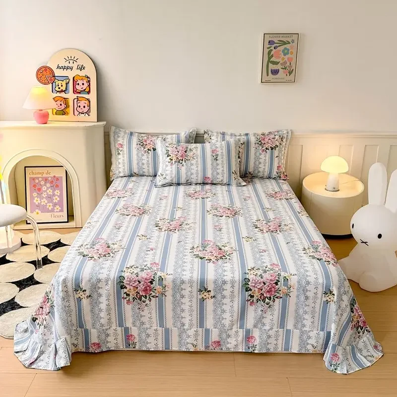 

Scandinavian Style 100% Cotton Flannel Bed Sheet Set Single Piece Thickened Soft Warm Winter Bedding With Various Patterns