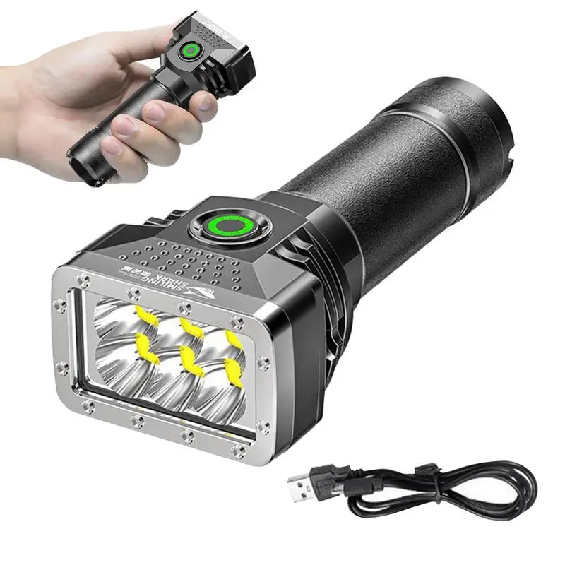 High Power LED Flashlight Rechargeable Torch Zoom Hand For Camping Hiking Outdoor Home Emergency Use