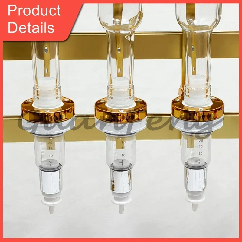 12400ml Glass Pump Cover & Gold Bracket Set Transparent With Scale, Perfume Not Included