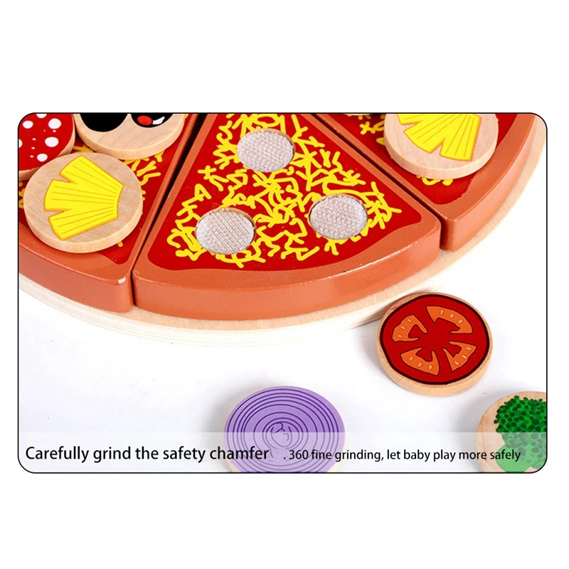 Simulation Wooden Cut Pizza Vegetables,Kitchen Food Toy,Hands-On Ability Pretend Game,Children Educational Toy,Baby Gift