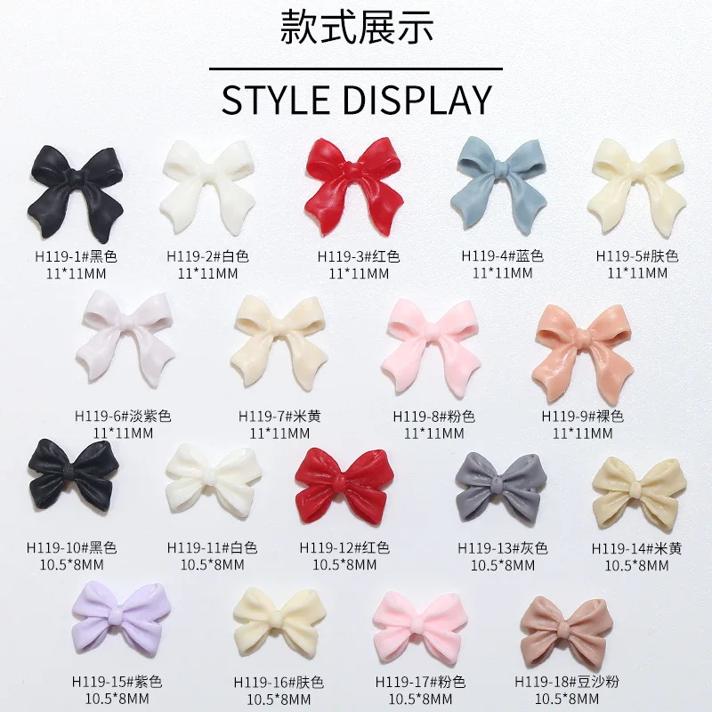 100Pcs Selling Matte Bowtie Resin Nail Charms 3D Japanese-Style Nail Art Accessories for an Elegant and Fairy-Like Manicure Look - Image 4