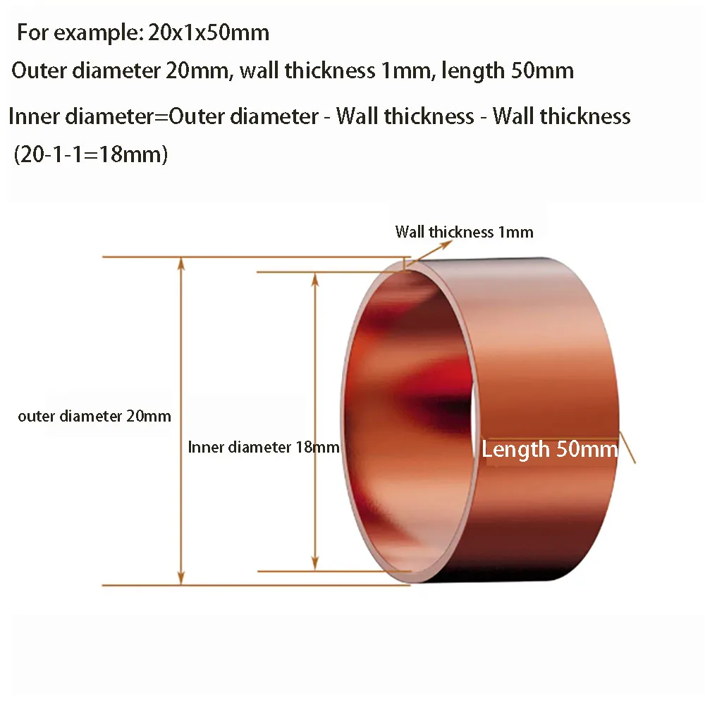 1PCS Purple Copper Ferrules Hoop Ring Sleeve Outer Diameter 3/4/5/6/8/10/12/14/15/16/18/19/20mm