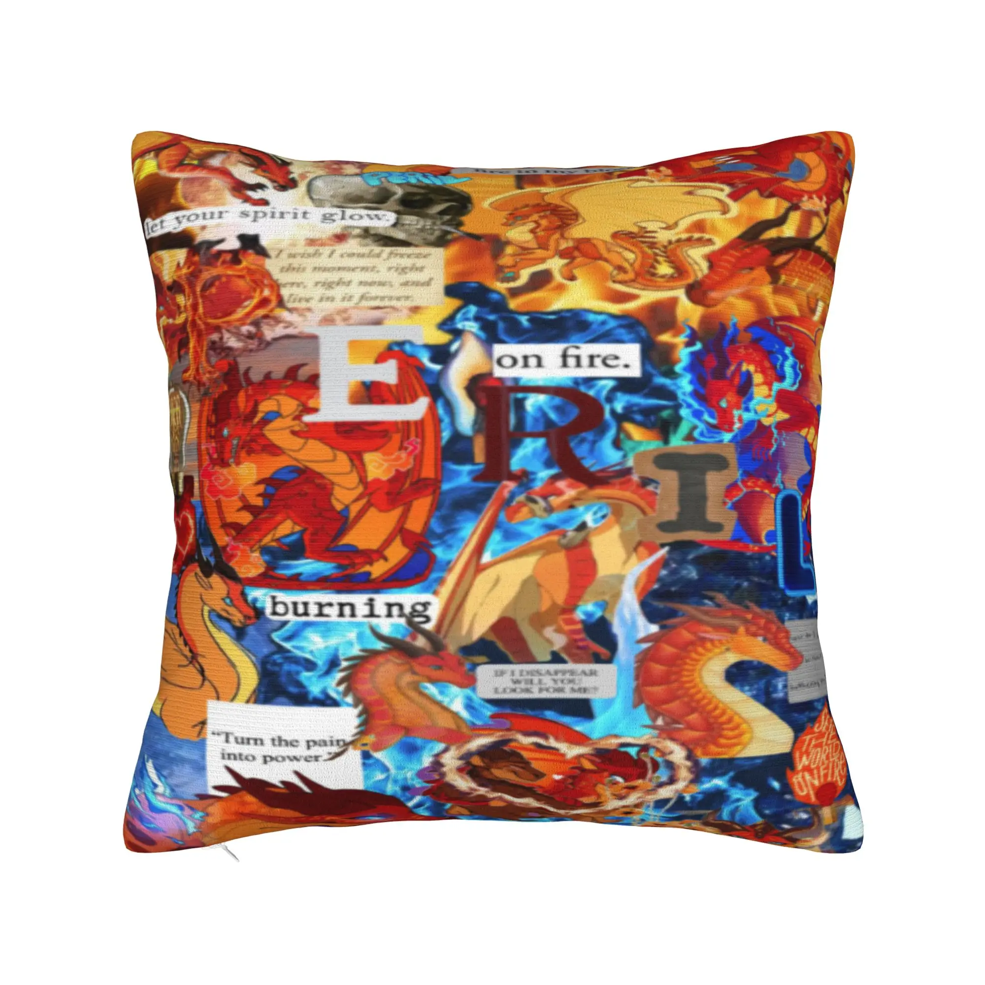 Warm Bedroom Wing Of Fire dragon Decor Pillowcase Merch  Pillow Covers Square Multi-Size