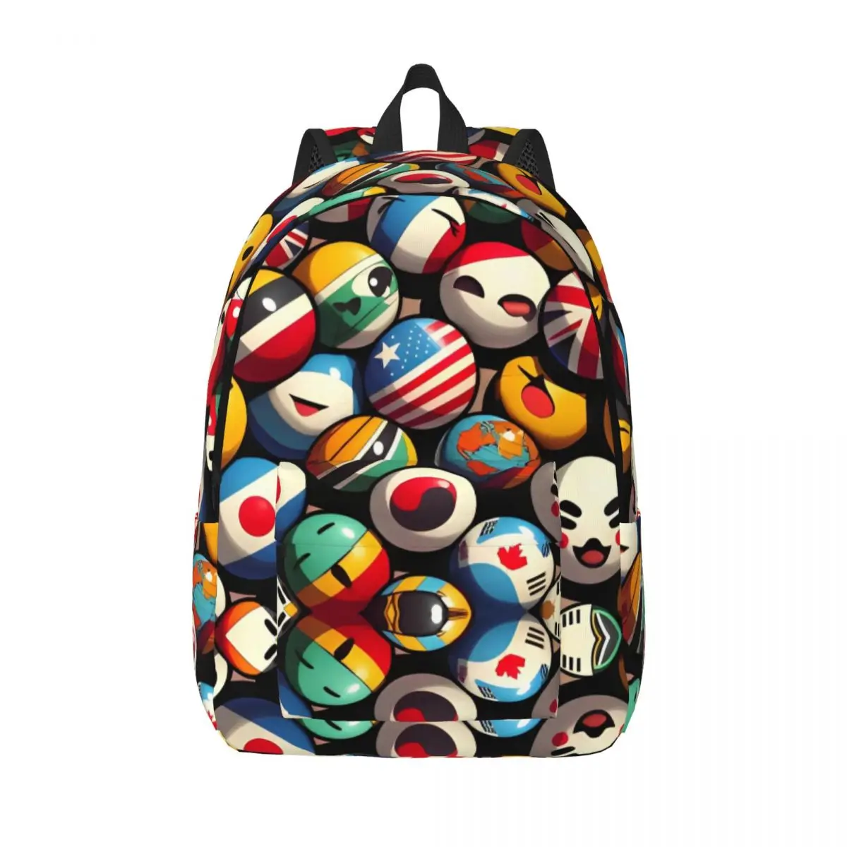 Countryball Cartoon Backpack for Kindergarten Primary School Student Countries Earth Cute Bookbag Boy Girl Kids Daypack Hiking