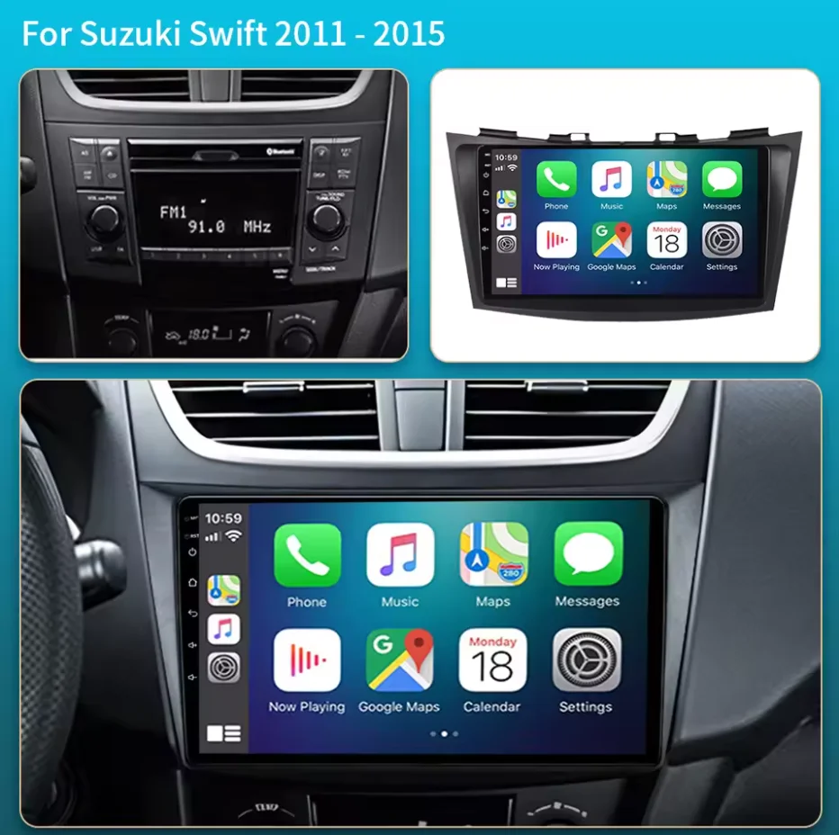 Android 16 Car Radio For Suzuki Swift 4 2011 - 2017 Multimedia Video Player NAVI GPS Carplay Android Auto 2DIN 4G WIFI QLED DSP
