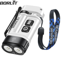 BORUiT U10 EDC LED Flashlight Max.880LM Work Light Magnet Torch with Clip IPX4 Waterproof Camping Pocket Lantern