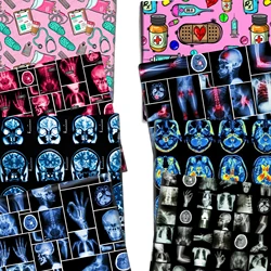 50*145cm Polyester Cotton Fabric X-ray Brain Organ Bone Skull Nurse DIY Patchwork for Cloth Garment Tissue Sewing Quilting