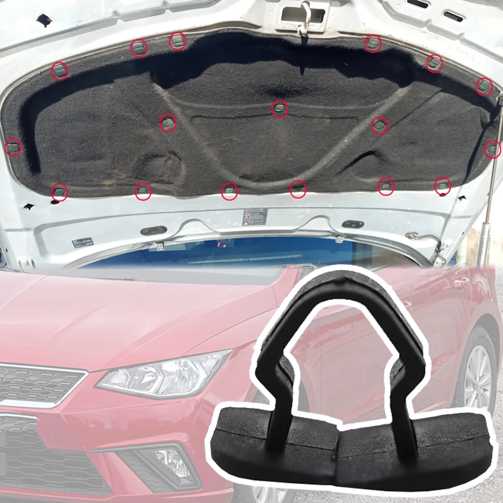 20Pcs For SEAT Ibiza 6F KJ1 2017 2018 2019 2020 2021 Engine Hood Sound Deadener Insulation Clip Rivet 1H5863849 8E0863727A