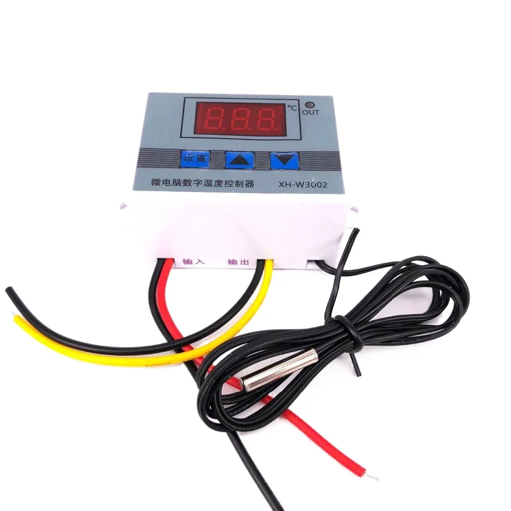 Controlador Digital LED de temperatura, XH-W3002, 12V-220V, 10A, interruptor de Control de termostato, sonda con sensor impermeable, W3002