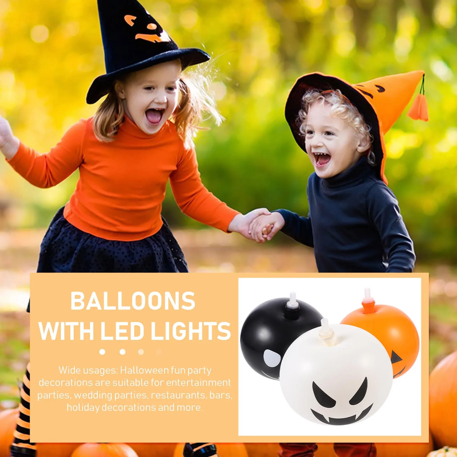 

15Pcs Halloween Pumpkin Balloons LED Lights Creepy Expression Party Supplies Halloween Decoration Pumpkin Latex Balloon Set
