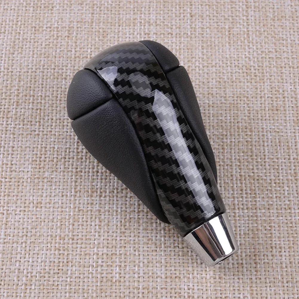 

Part Gear Shift Knob Accessories Automatic Black Carbon Fiber For Lexus IS250 PU Leather Transmission Brand New