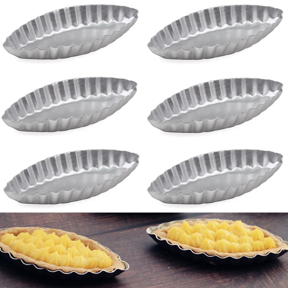 Mini molde de aluminio para Tartas de 3/5/10/15 piezas, forma de barco, Mousse, postre, Cupcake, pudín, accesorios de cocina para repostería
