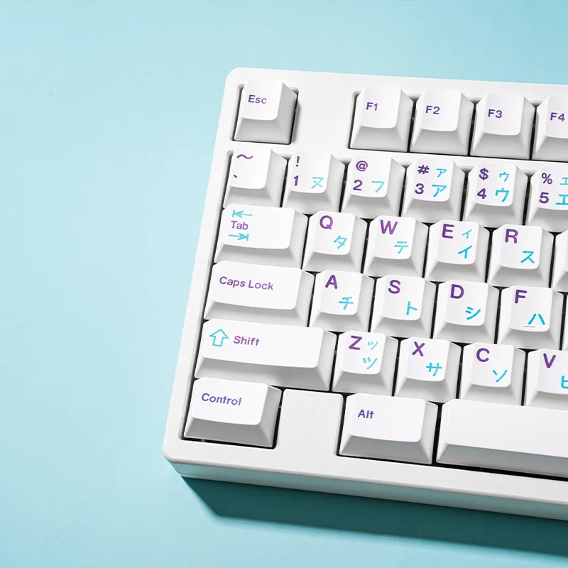 

PBT Cherry Pbow Japanese Themed Keycaps Purple and White Dyed Heat Sublimation Mechanical Keyboard Keycaps for MX Switches