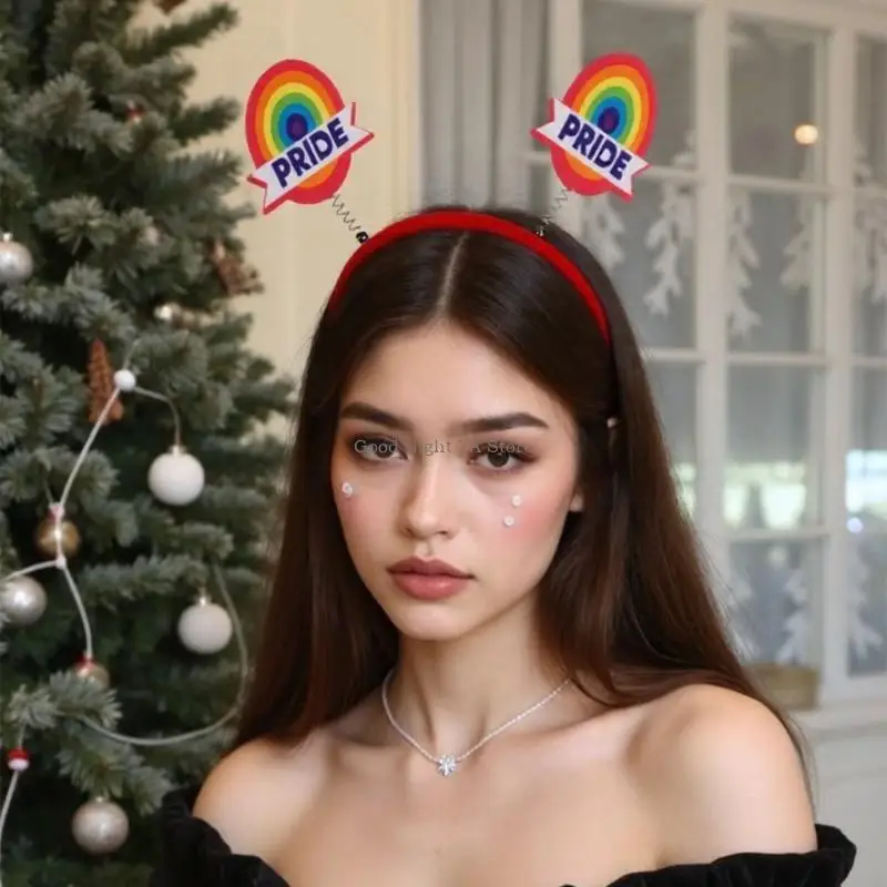 

Rainbow Heart Headband Comfortable Costume Hairband Party Headpieces for Women