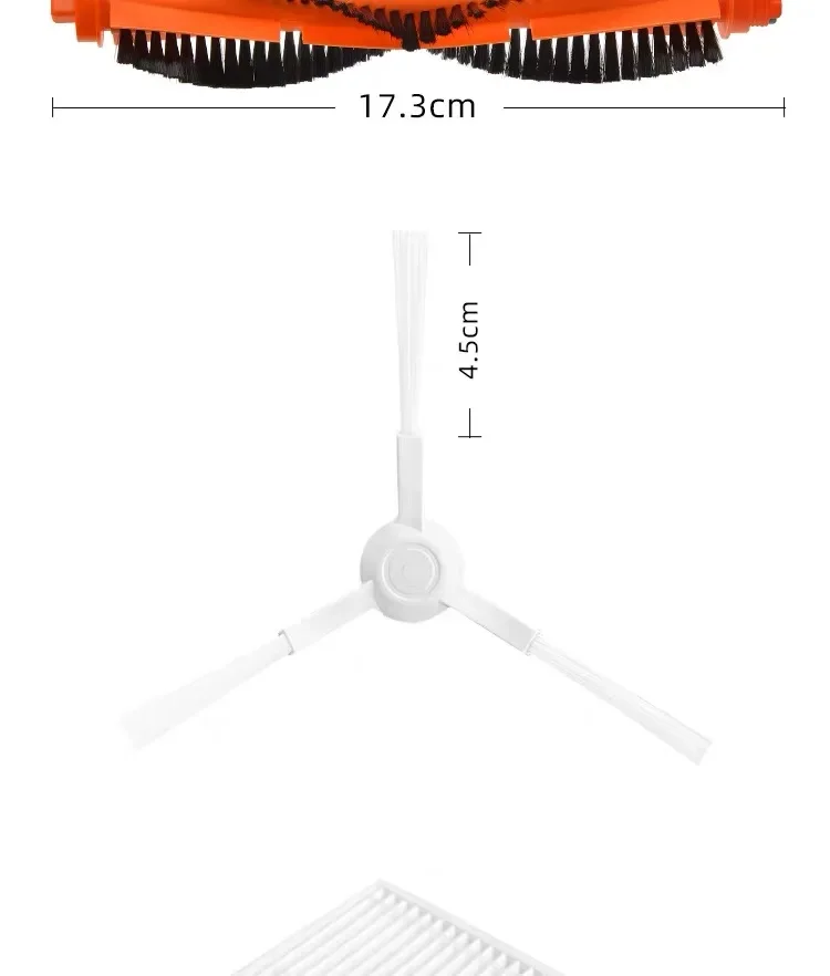 Piezas de repuesto para Robot aspirador Xiaomi E10 E12, accesorios, cepillo lateral, filtro Hepa, paño de fregona