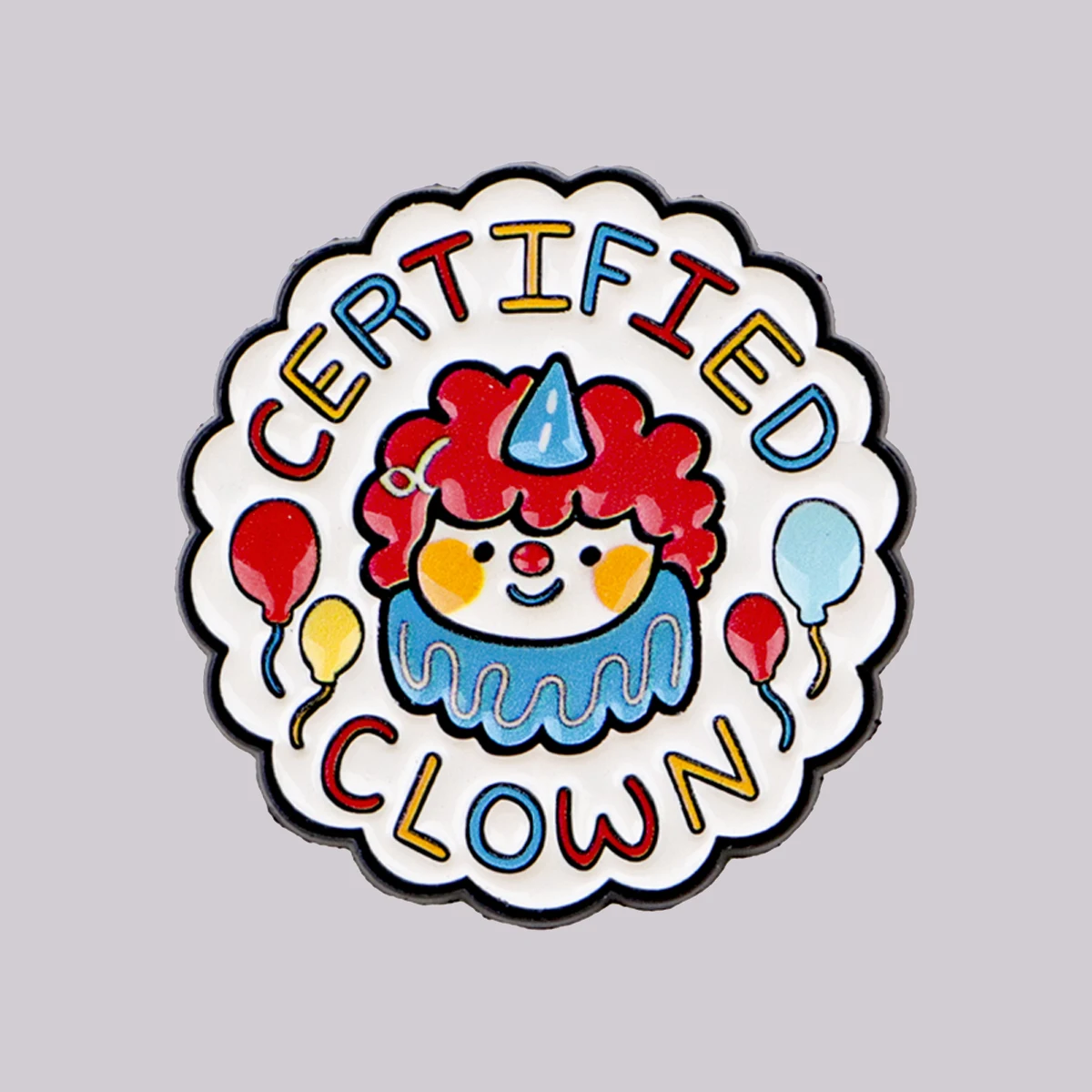 Pin de Esmalte con Diseño de Payaso Certificado, Broche Divertido de Payaso, Pin para Solapa, Insignia para Mochila, Accesorios de Ropa, Joyería de Moda, Regalos
