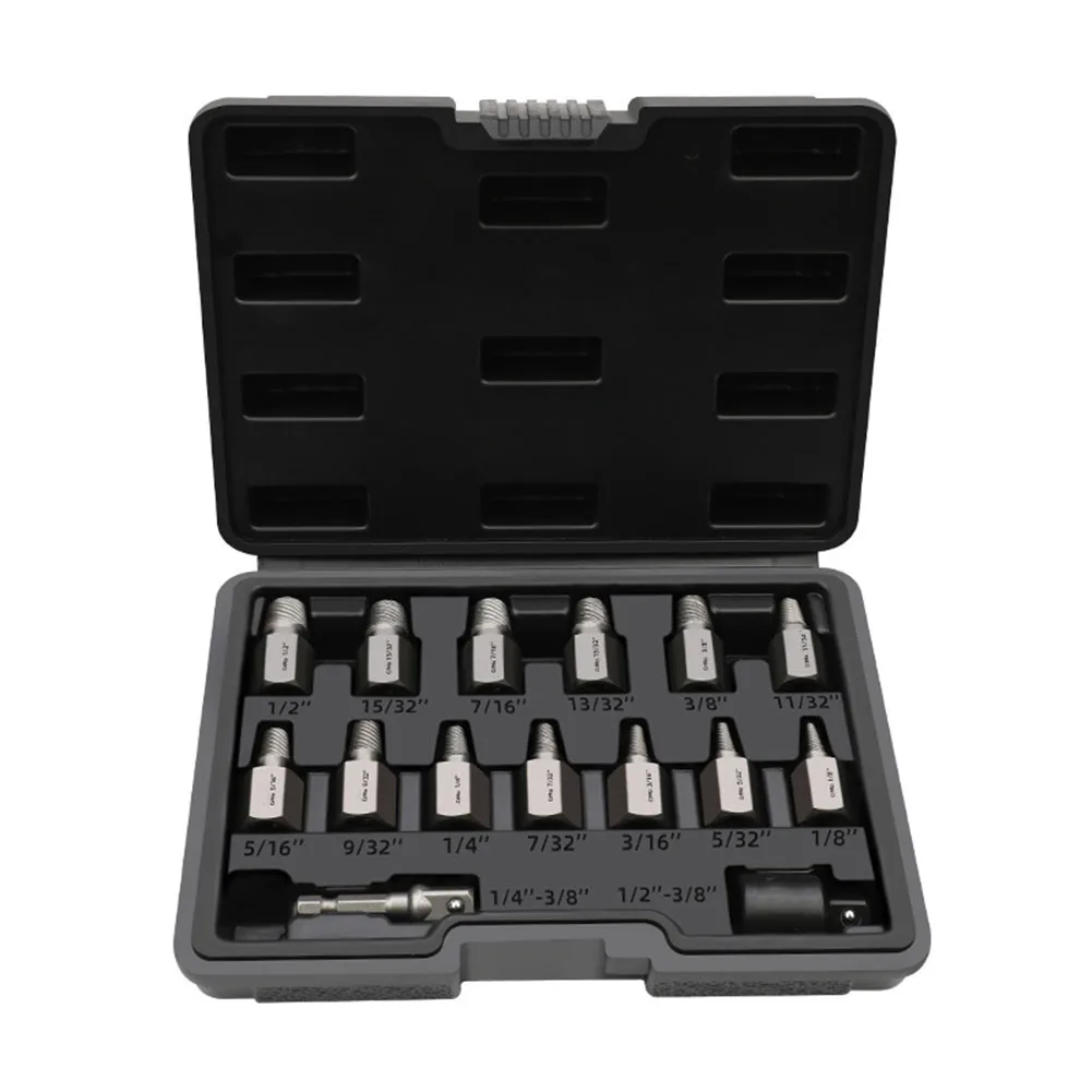 

15 Piece Screw Extractor Set for Removing Stripped Rusted Bolts with Double Head Design Compatible with Power and Hand Tools