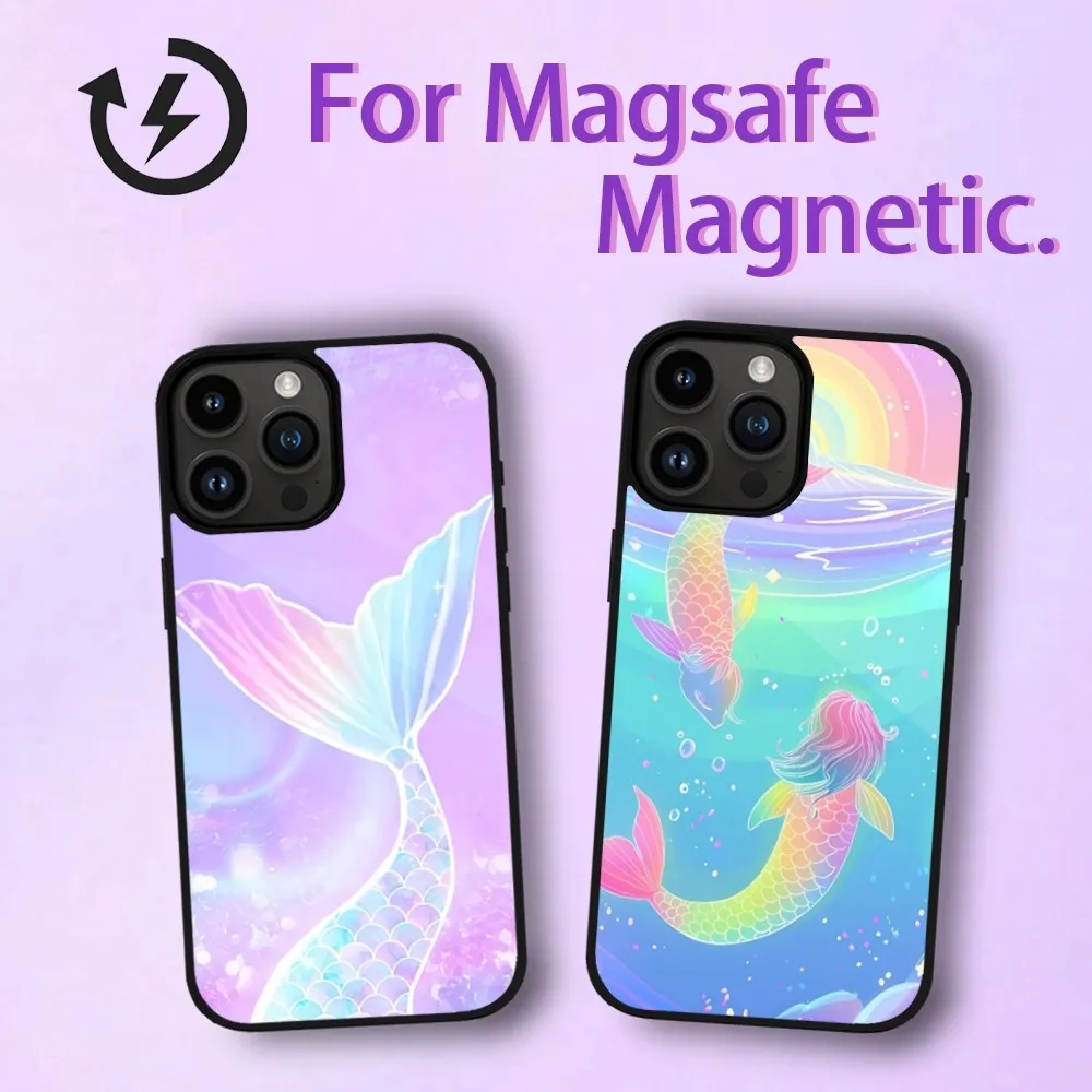 Mermaid Tail Phone Case For iPhone 11 12 13 14 15 Max Plus Pro Magnetic Phone Case