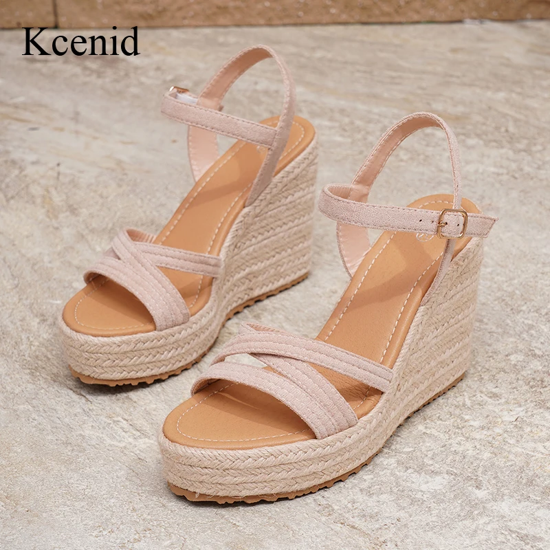 

Kcenid Summer Women Sexy Wedge Sandals High Heels Open Toe Platform Pumps Women Narrow Band Sandals Ladies Casual Shoes Size 42