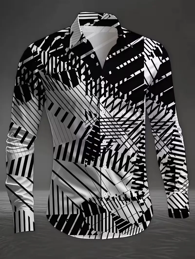 

Новая мужская официальная рубашка с длинными рукавами, рубашка с 3D цветным принтом, мужская модная повседневная гавайская рубашка, офисная рубашка