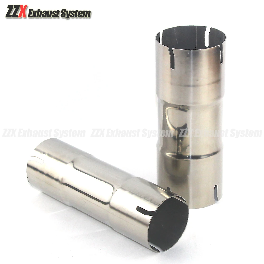 The car  accessories  304 stainless steel tube muffler expanded caliber connector 54mm 66mm 73mm 80mm 4 slot universal sleeve