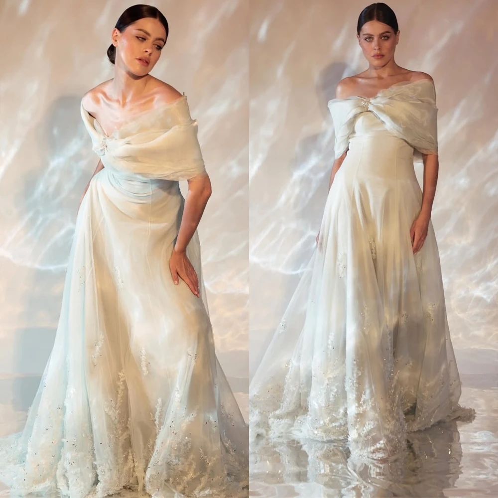 

Customized Elegant Boat Neck Organza Evening Dress Luxury Crystal Homecoming Dresses Temperament Bespoke Occasion Gowns