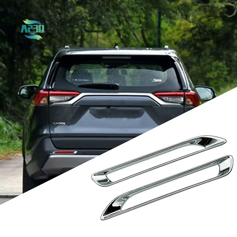 

A23Q-Car Rear Tail Fog Light Lamp Frame Trim Cover Sticker For Toyota RAV4 2019-2024