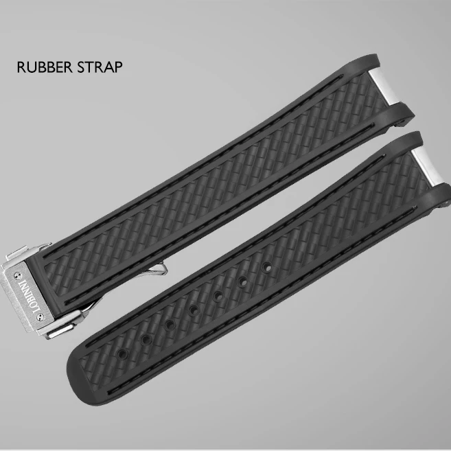 LOBINNI Relojes automáticos para hombre Reloj de lujo Reloj de pulsera mecánico deportivo Correa de caucho de zafiro luminoso Mes Semana Fecha 24 horas