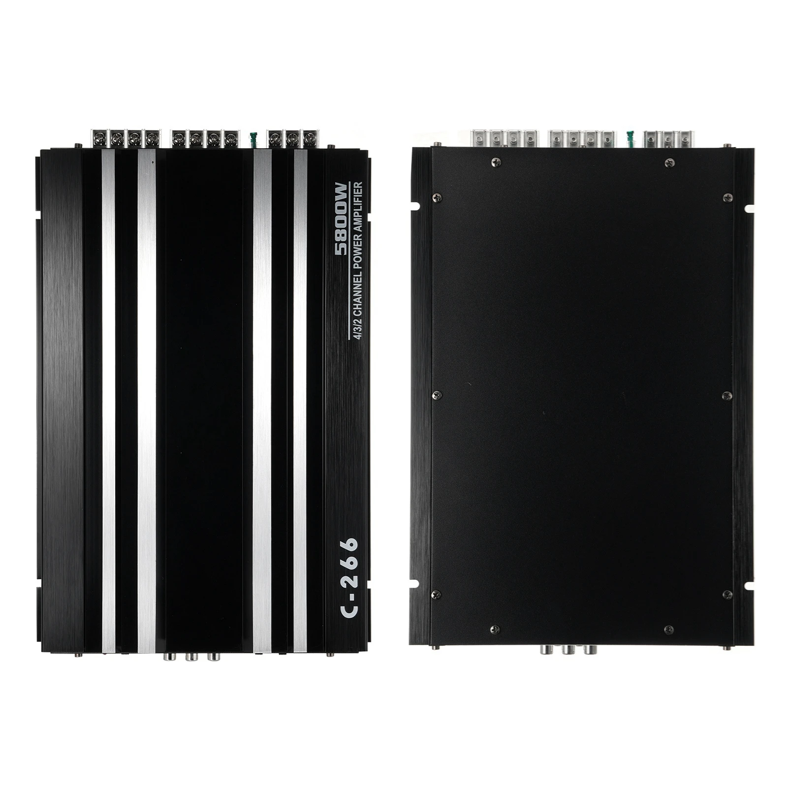 High-Power Power Amplifier Car Power Amplifier 12V 4 Channel High Power Aluminum Alloy Car Audio Amplifier Black