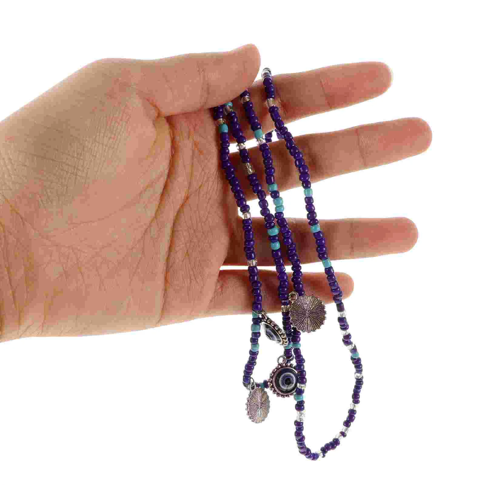 Цепочка на талию с голубыми глазами, бикини, украшения для тела для женщин, цепочки с бусинами на живот