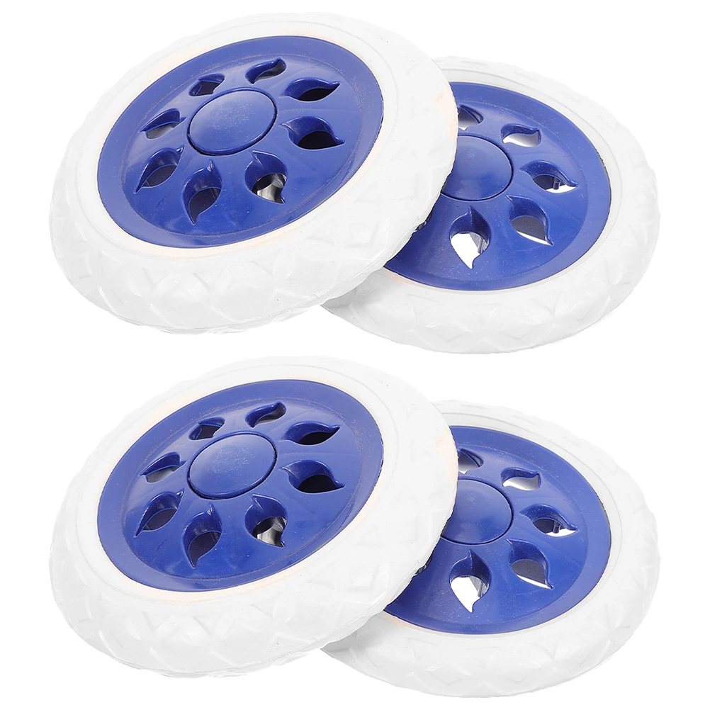 

4pcs Spare Wheel Replacement Universal Generator Wheel Kit Blue Rubber Foam Sturdy Easy Install Shopping Cart for Trolley